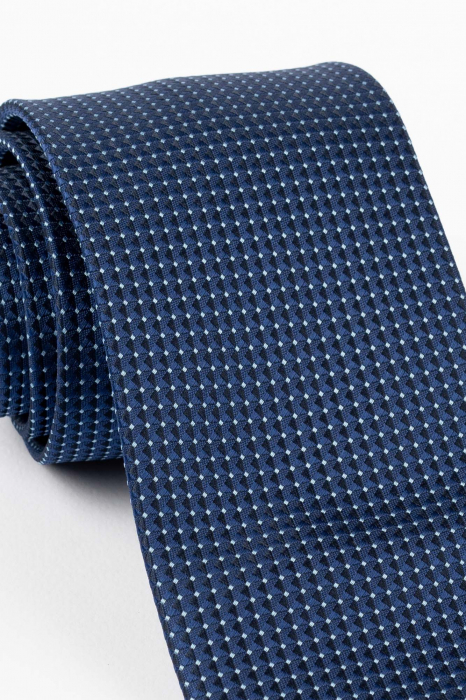 Cravata bleumarin cu picouri bleu [2]