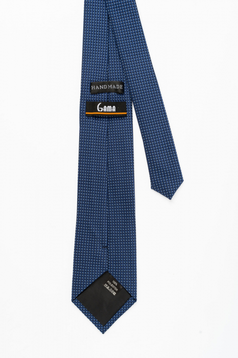 Cravata bleumarin cu picouri bleu [3]