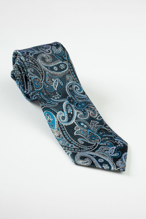 Cravata bleumarin matase naturala [1]