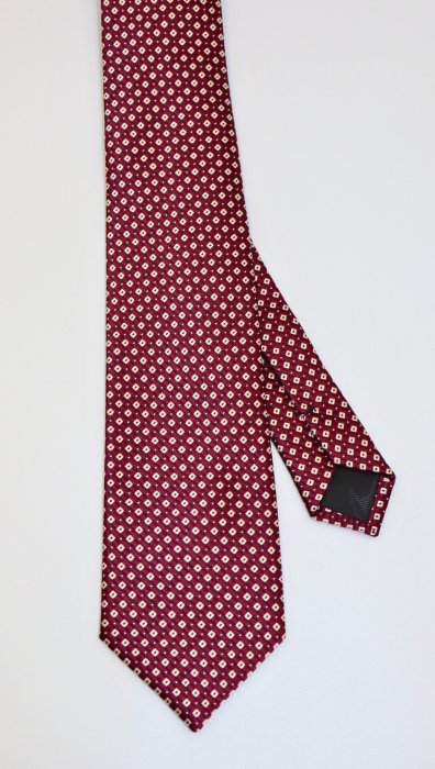 Cravata burgund-visiniu cu imprimeu abstract crem [2]