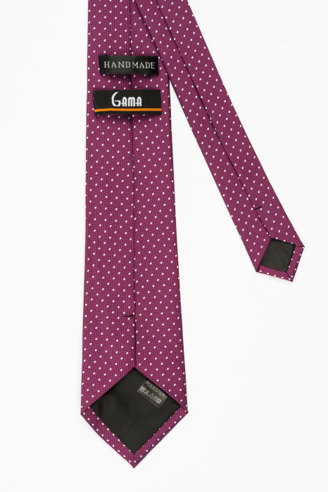 Cravata fucsia cu buline albe [3]