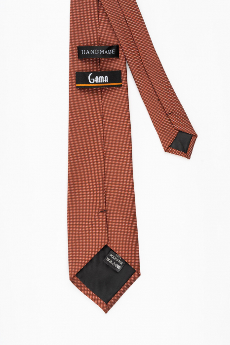 Cravata ruginie cu insertie alba si neagra [3]