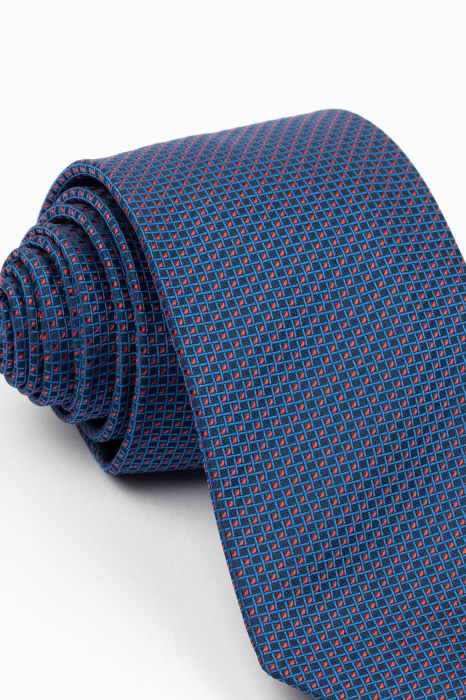 Cravata indigo cu picouri rosii [2]