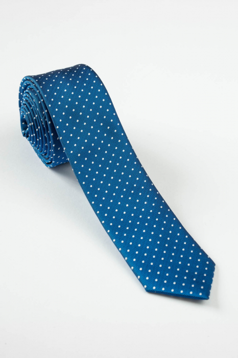Cravata ingusta albastra cu buline [1]