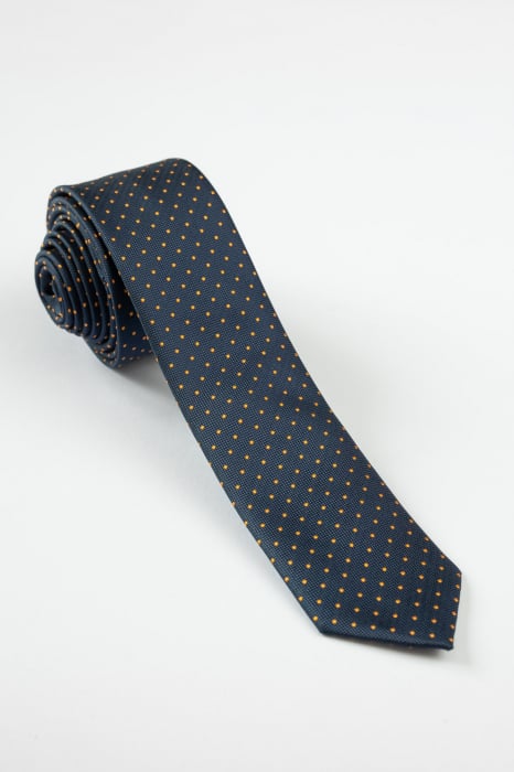 Cravata ingusta bleumarin cu buline [1]