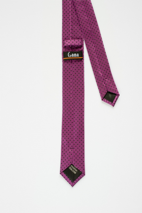 Cravata ingusta roz cu buline [3]