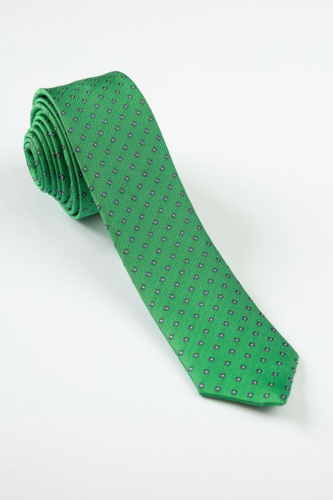 Cravata ingusta verde cu imprimeuri florale [1]