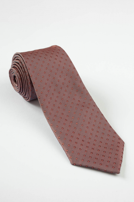 Cravata maro cu imprimeuri geometrice [1]