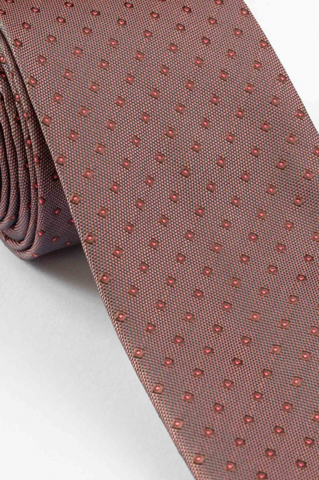 Cravata maro cu imprimeuri geometrice [2]