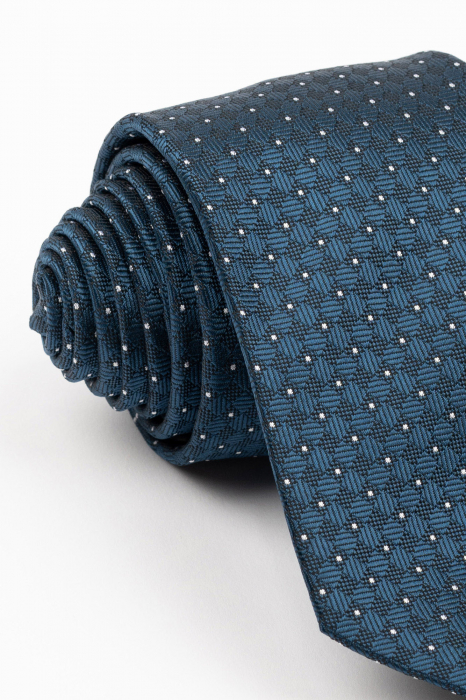 Cravata bleumarin cu imprimeu geometric [2]