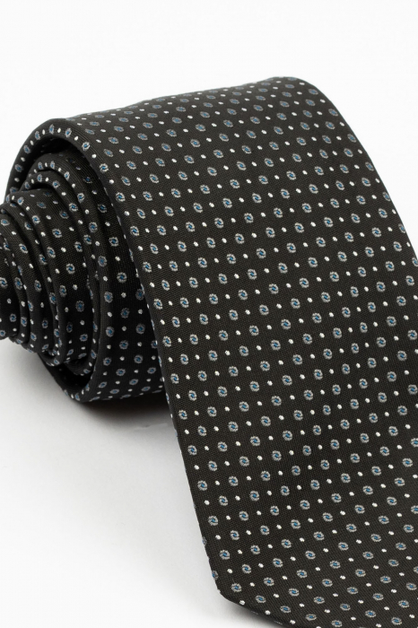 Cravata neagra cu imprimeu gri [2]