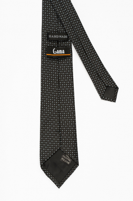 Cravata neagra cu imprimeu gri [3]