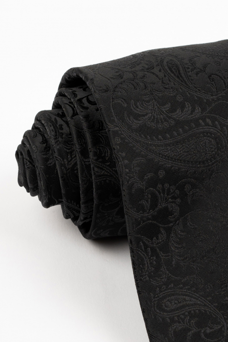 Cravata neagra cu imprimeu paisley [2]