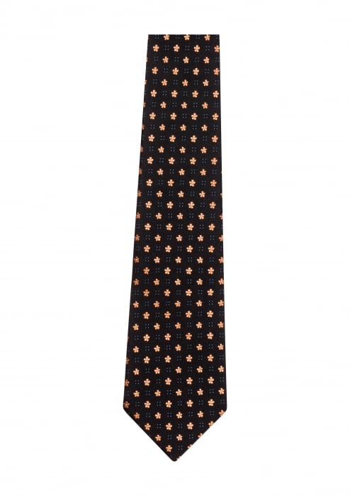 Cravata neagra cu motive florale [1]