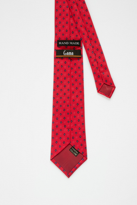 Cravata rosie cu imprimeuri florale [3]