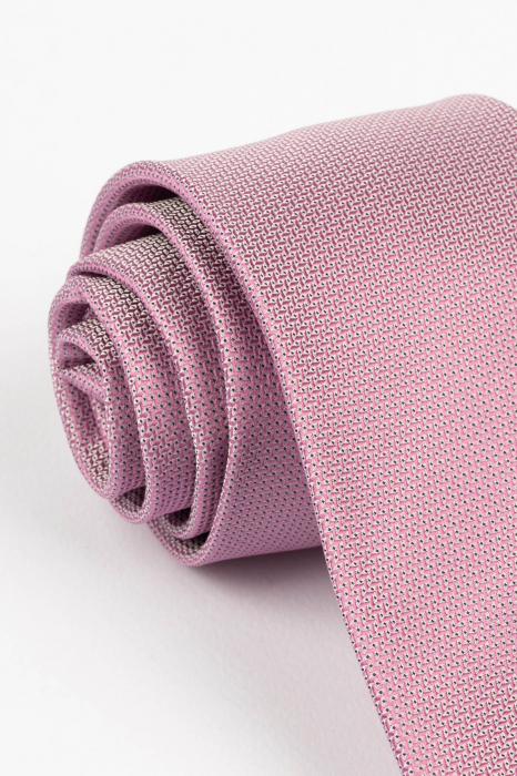 Cravata roz cu picouri negre [2]