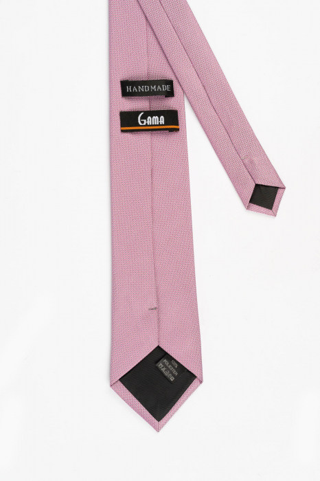 Cravata roz cu picouri negre [3]