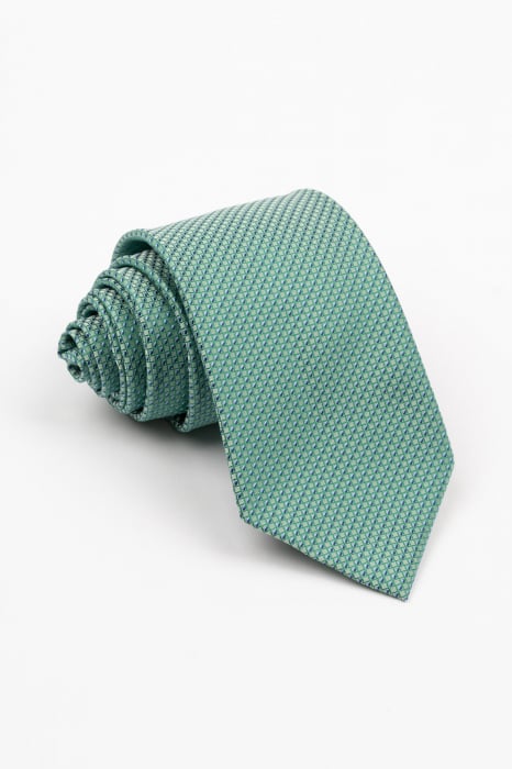 Cravata verde cu imprimeu geometric bleu si bleumarin [1]