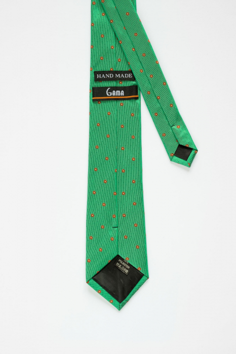 Cravata verde cu imprimeuri florale [3]