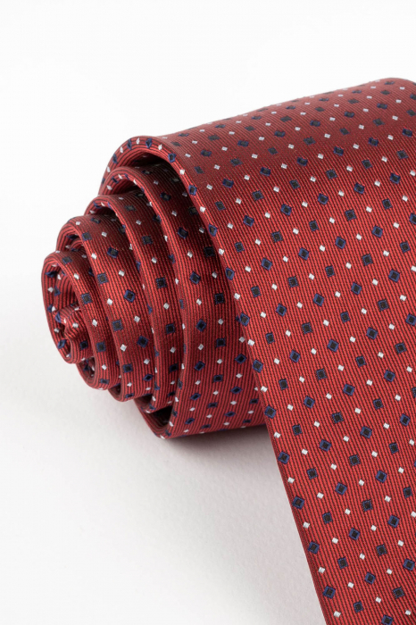 Cravata visinie cu motive geometrice bleumarin si gri [2]