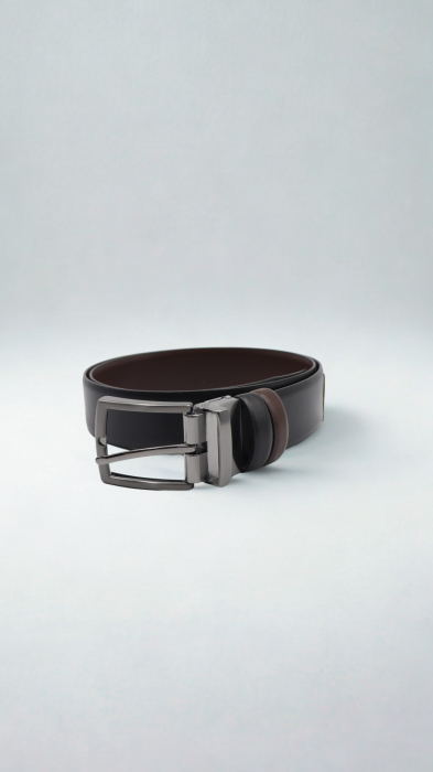 Curea piele naturală negru-maro REVERSIBILA [10]