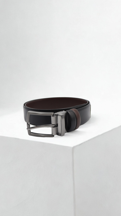 Curea piele naturală negru-maro REVERSIBILA [2]