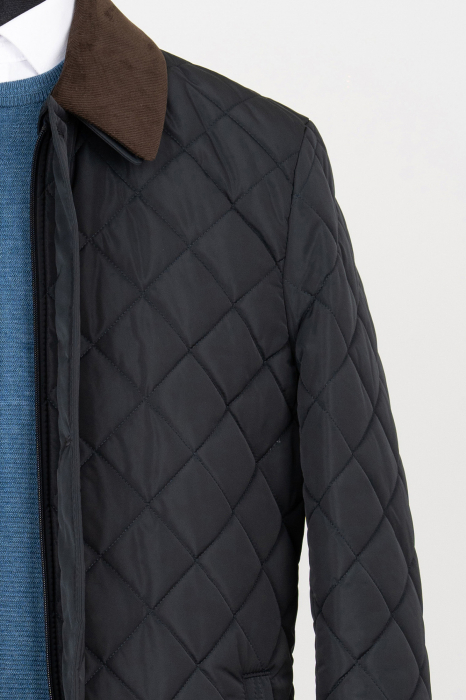 Geaca barbati slim fit bleumarin matlasat [2]