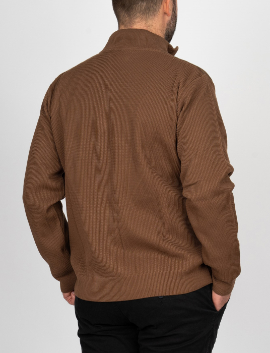 Jacheta cu fermoar barbati maro regular fit [2]