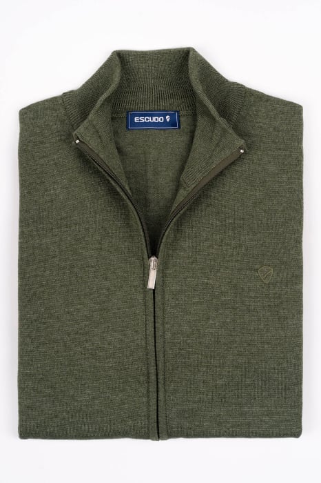 Jacheta cu fermoar barbati slim fit vernil [2]