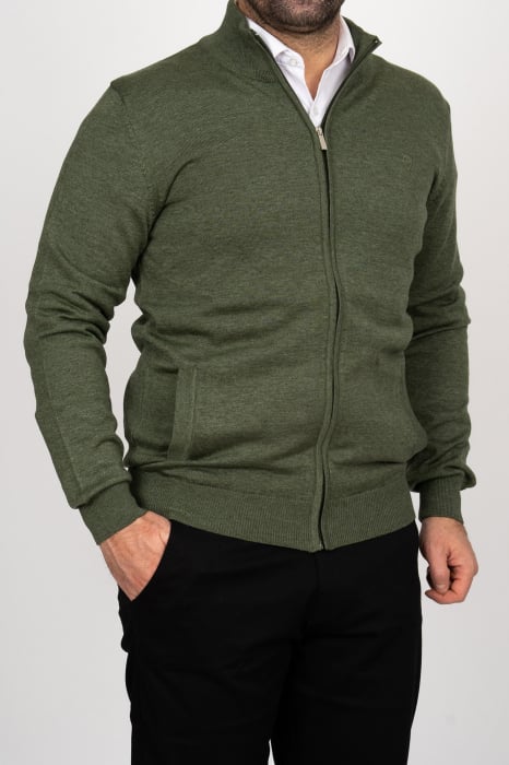 Jacheta cu fermoar barbati slim fit vernil [1]