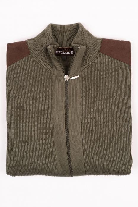 Jacheta cu fermoar barbati olive regular fit [2]