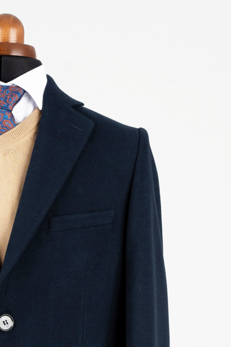 Palton barbati slim fit stofa bleumarin [2]