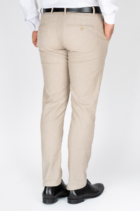 Pantaloni barbati chino slim crem [2]