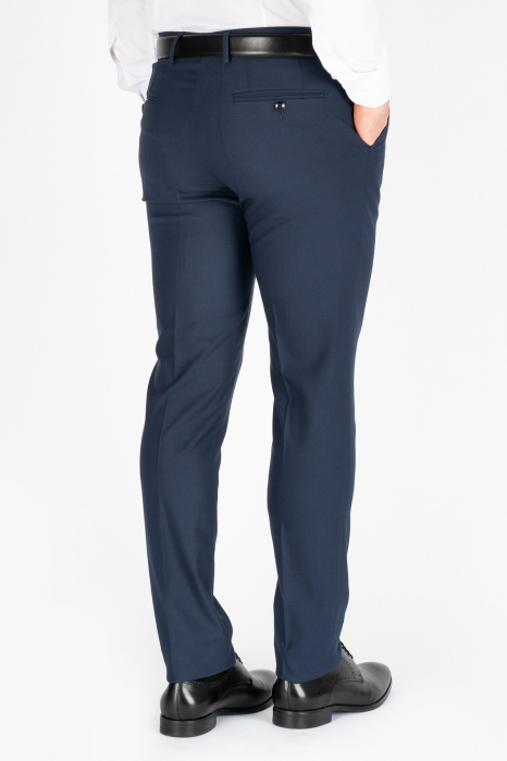 Pantaloni barbati stofa regular fit bleumarin [2]