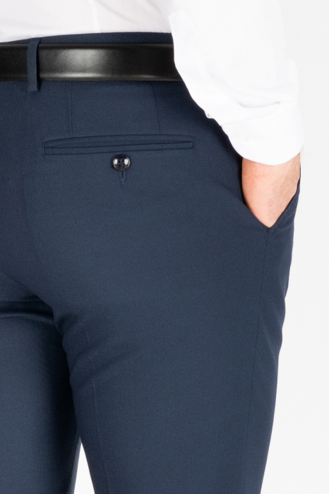 Pantaloni barbati stofa regular fit bleumarin [3]