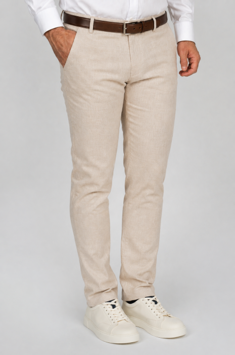 Pantaloni barbati slim fit bej din 100% IN [2]