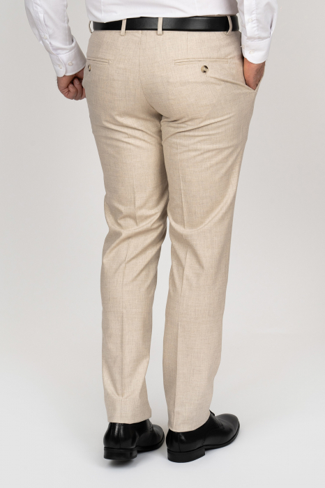 Pantaloni barbati slim fit stofa bej-deschis [2]