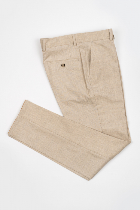 Pantaloni barbati slim fit stofa bej-deschis [3]
