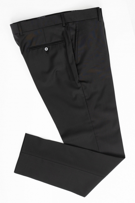 Pantaloni barbati slim stofa negri 100% lana [4]