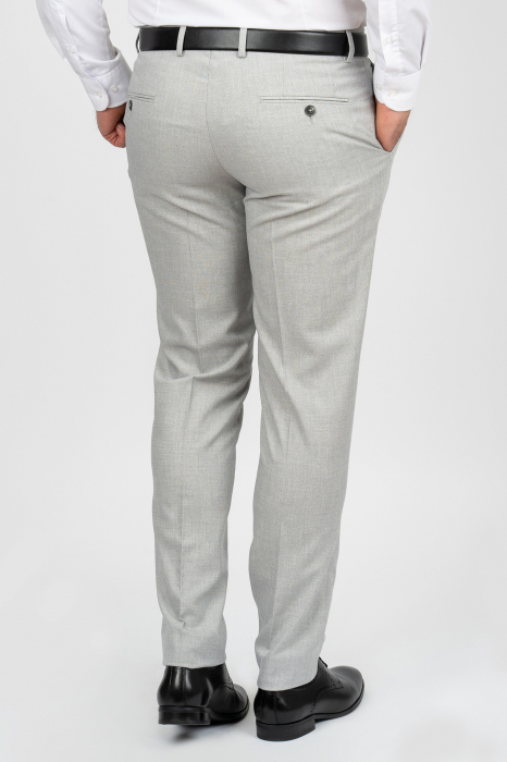 Pantaloni barbati stofa gri-deschis slim fit [2]