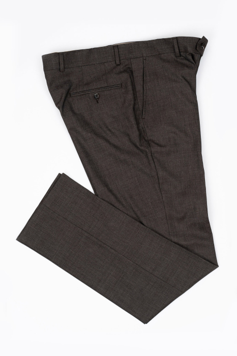 Pantaloni barbati stofa regular fit maro-pepit [3]