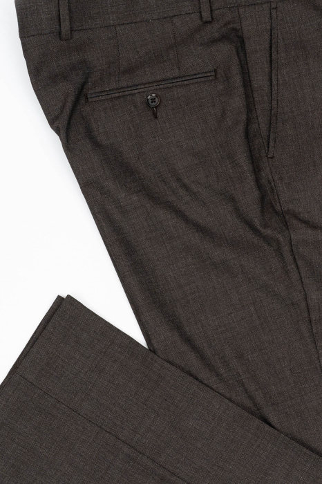 Pantaloni barbati stofa regular fit maro-pepit [4]