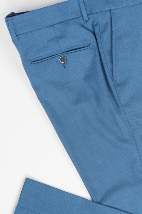 Pantaloni barbati stofa slim albastru [2]