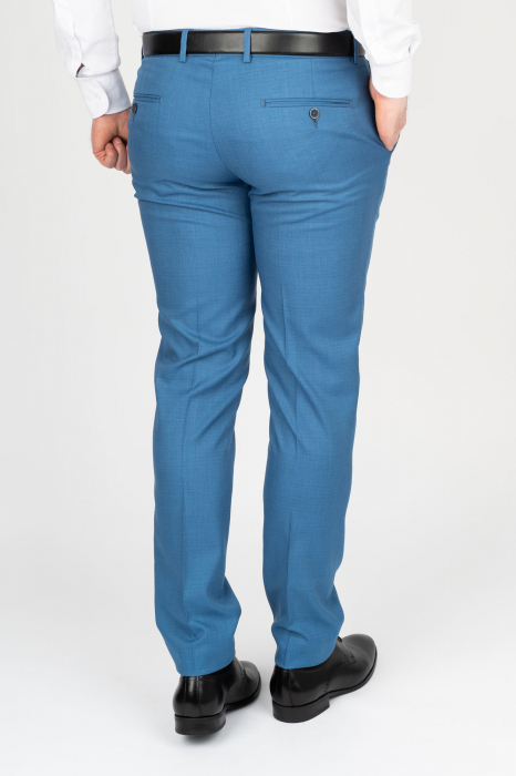 Pantaloni barbati stofa slim albastru [3]