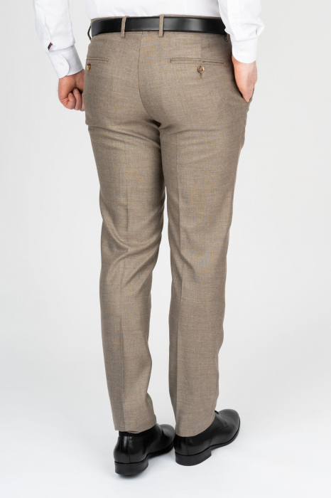 Pantaloni barbati stofa slim bej [2]