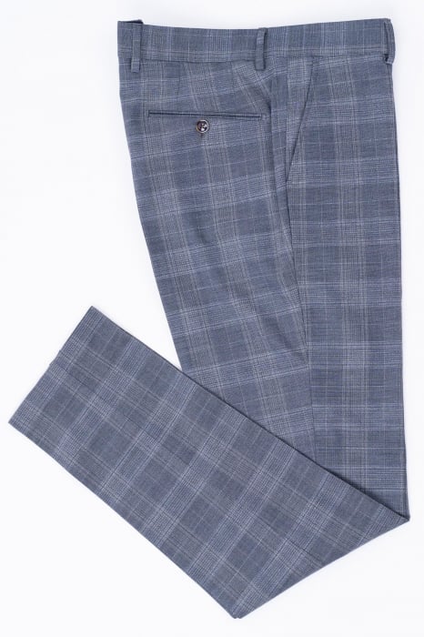 Pantaloni barbati stofa slim bleumarin-caro [4]