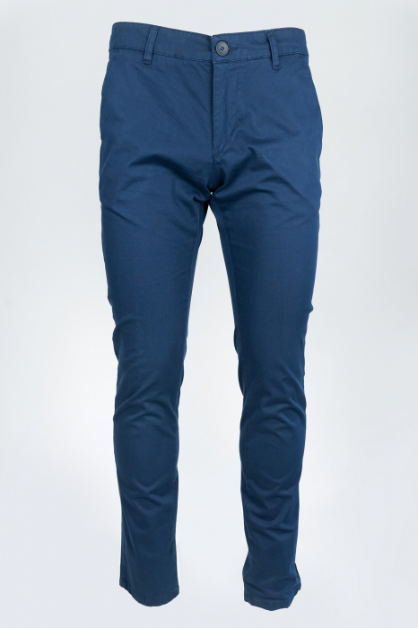 Pantaloni barbati chino slim bleumarin [4]
