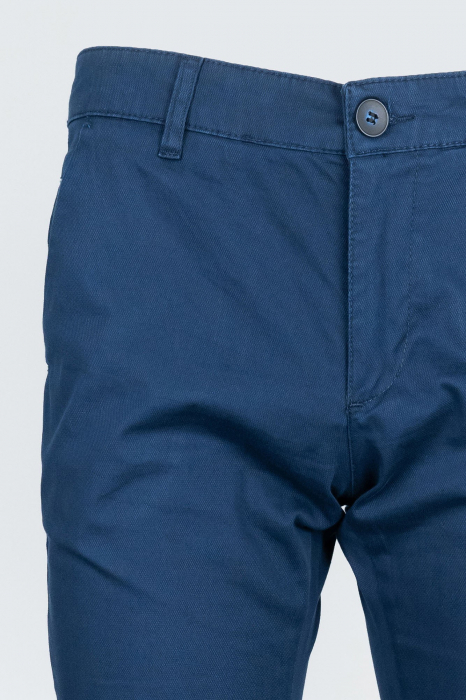 Pantaloni casual chino slim bumbac bleumarin [5]