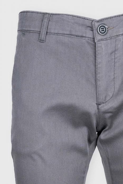 Pantaloni casual chino slim bumbac gri [3]