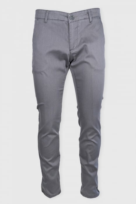 Pantaloni casual chino slim bumbac gri [2]